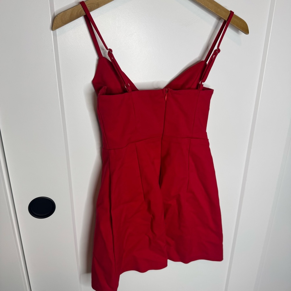 Princess Polly Novella Bright Red Mini Dress Tank Strap Corset Size 6 - Picture 4 of 5